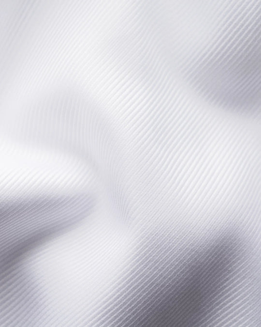 Hvid tekstureret twill herreskjorte db. manchet - slim fit