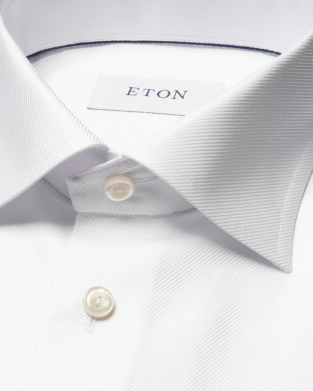 Hvid tekstureret twill herreskjorte db. manchet - slim fit