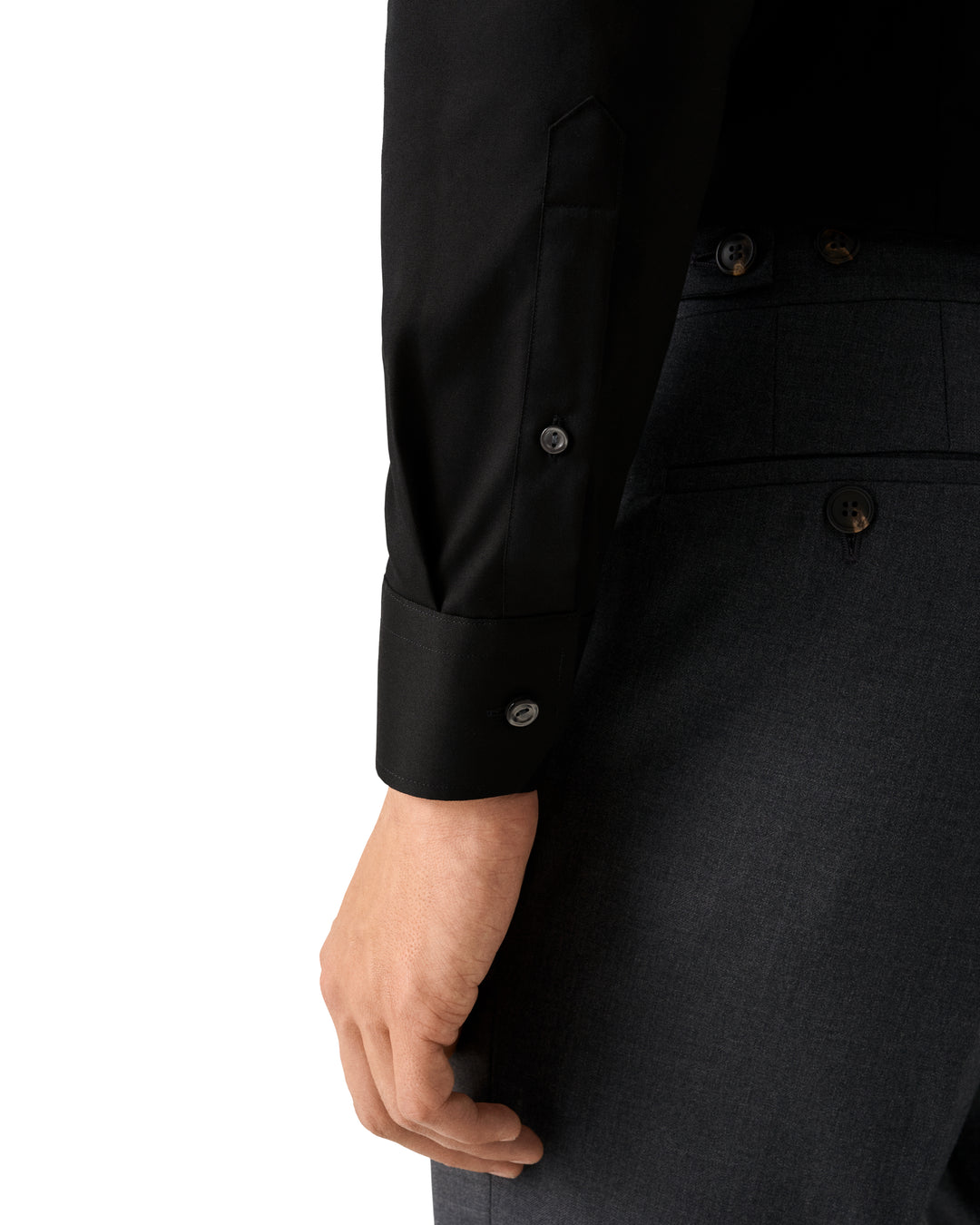 Sort Eton Skjorte - Twill