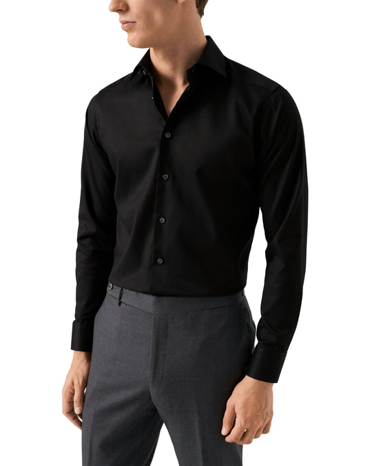 Sort Eton Skjorte - Twill