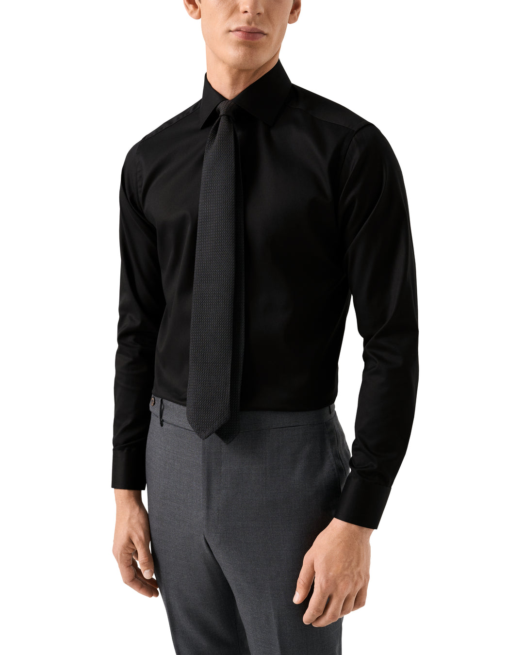 Sort Eton Skjorte - Twill