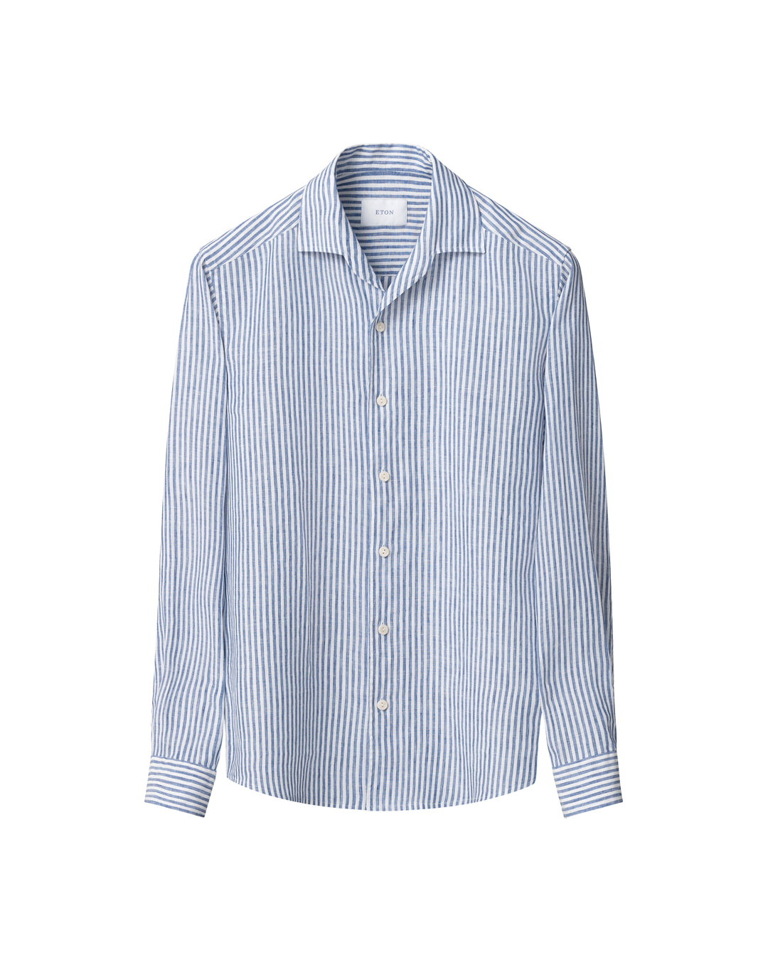 Blå stribet herreskjorte i casual fit