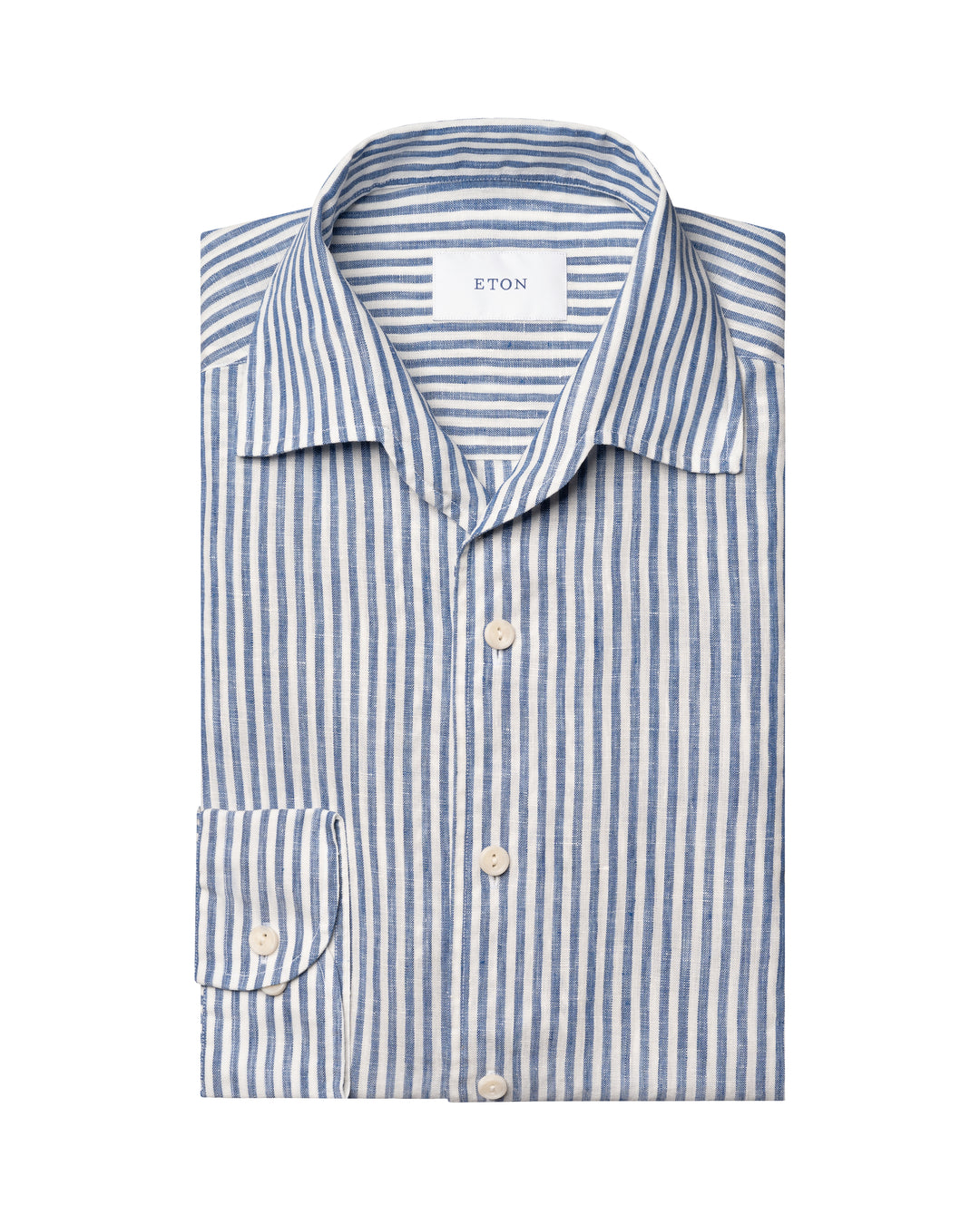 Blå stribet herreskjorte i casual fit
