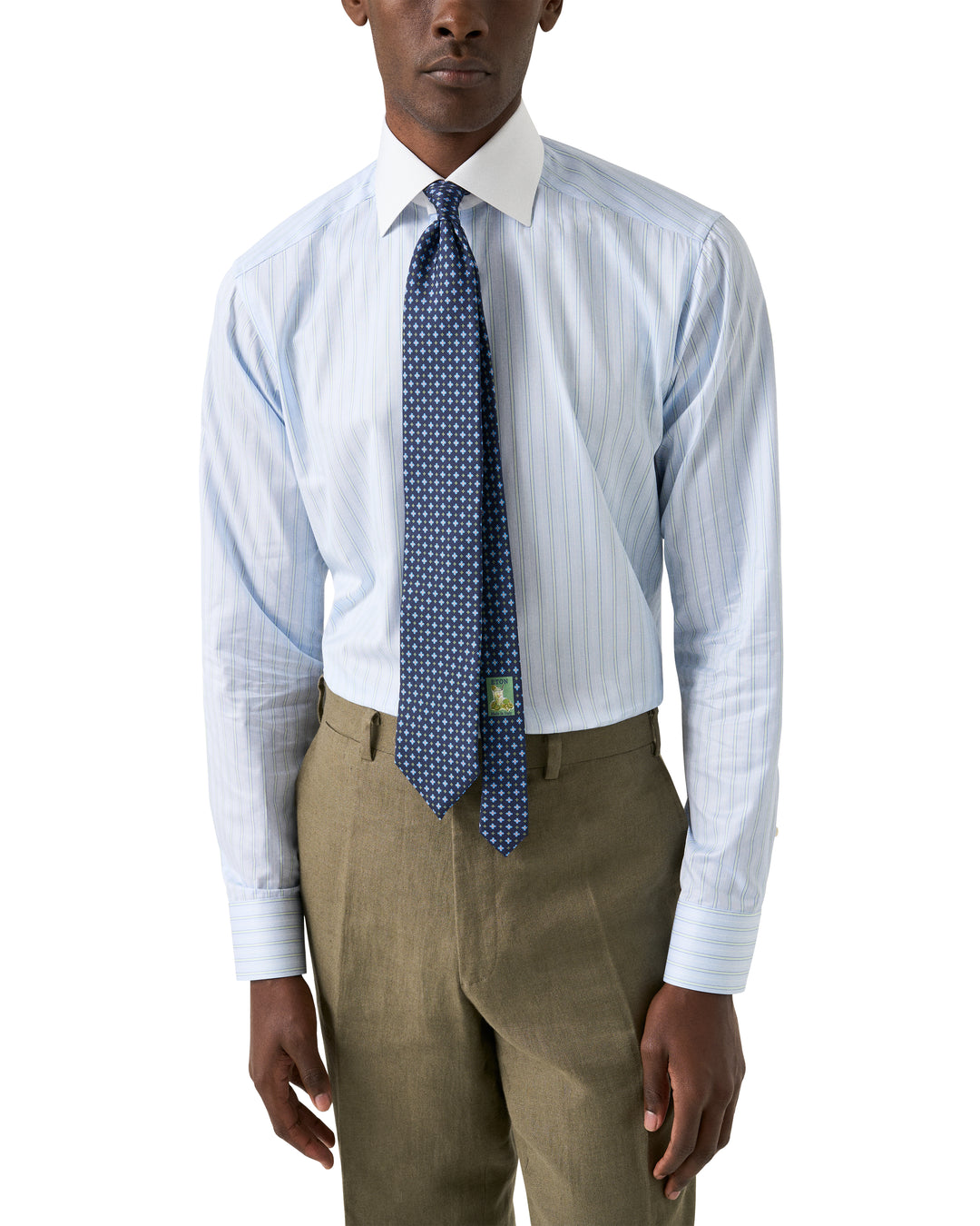 Fint stribet herreskjorte i lyse blå nuancer - Slim Fit