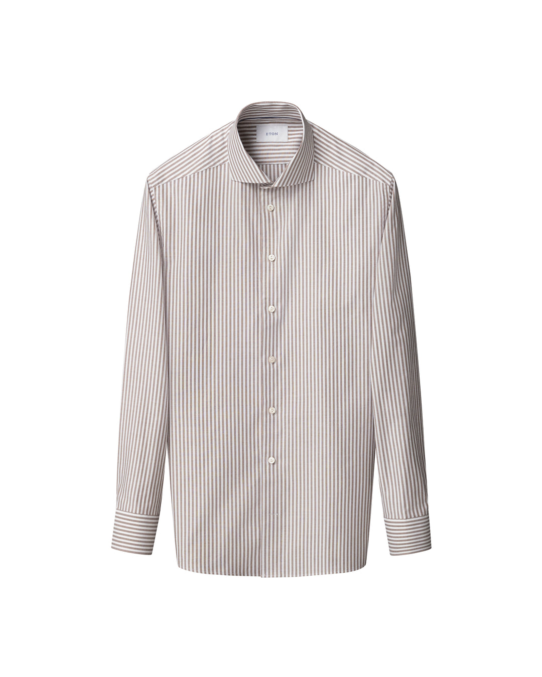 Brun stribet herreskjorte - slim fit