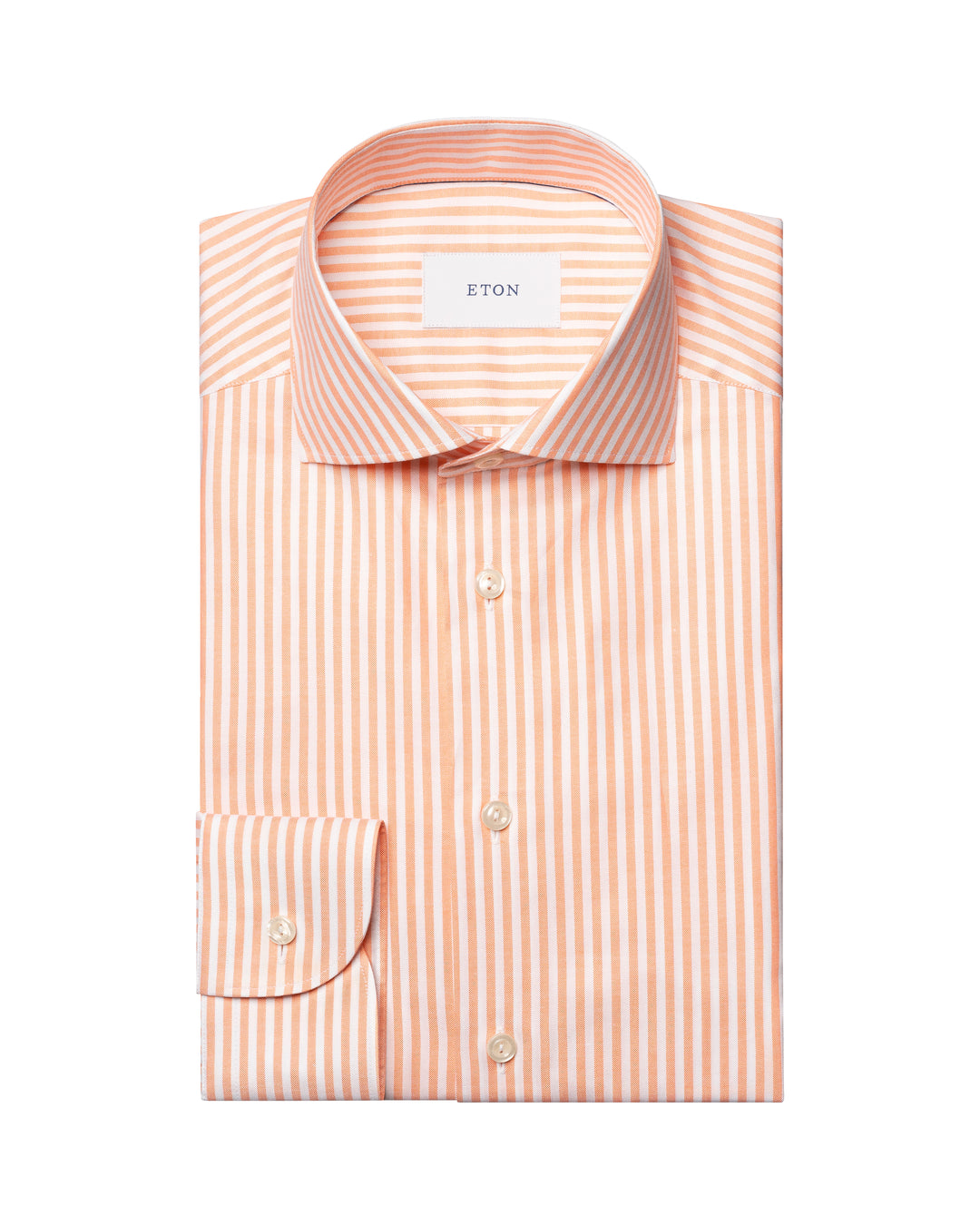 Orange stribet herreskjorte - slim fit