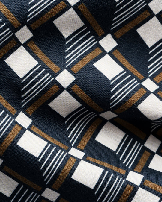 Eton shirt with Geometric 3D pattern and Cutaway collar