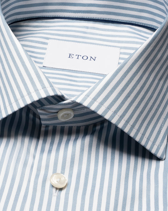 Blue striped men's shirt - slim fit