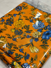 Neckertie Blomstret - Orange/Blå