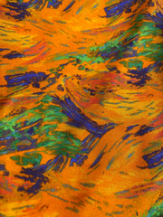Neckertie Orange med grønt og blåt abstrakt mønster