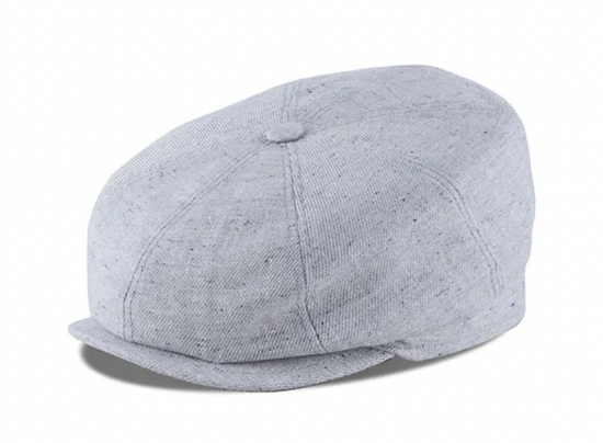 Hat - Sixpence / Flatcap BRETT Hørblanding - Lysegrå