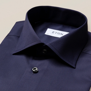 Navy Eton herreskjorte i twill - Slim Fit