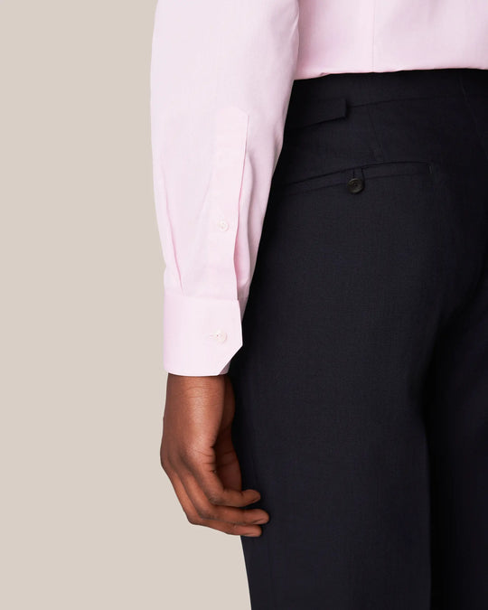 Pink Eton twill herreskjorte i slim fit