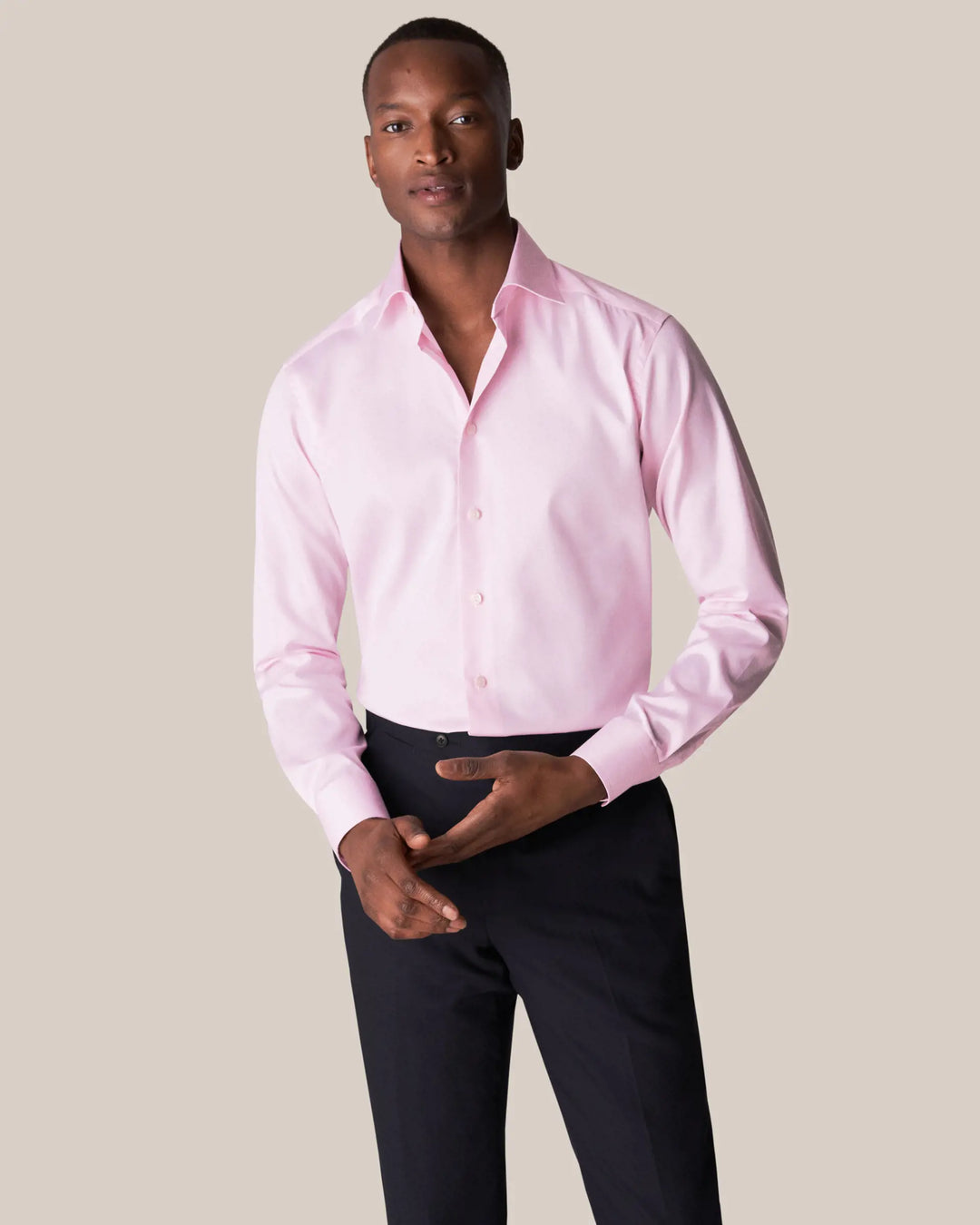 Herreskjorte fra ETON i Pink twill i slim fit