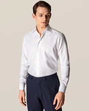 Hvid Eton herreskjorte 2PLY kvalitet med dobbeltmanchet